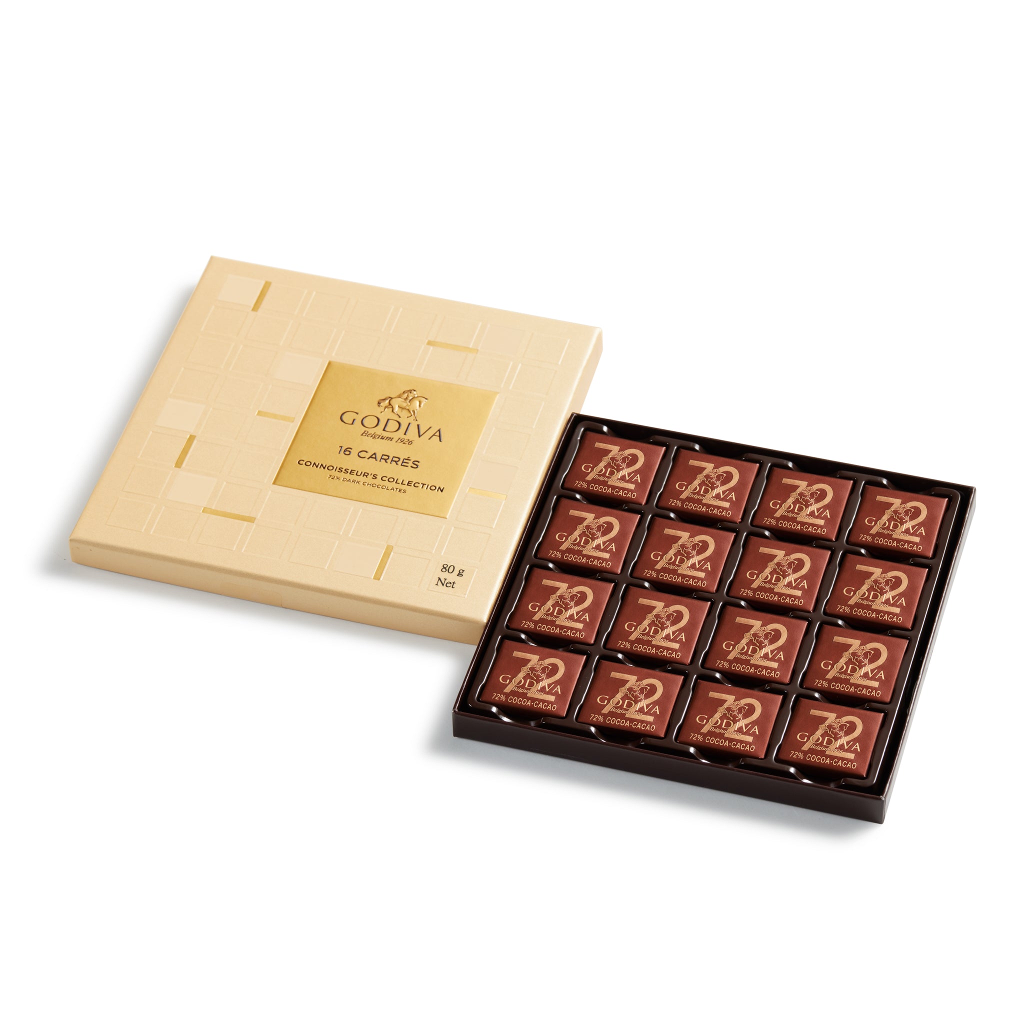 Carrés 72% Dark Chocolate Gift Box, 16 Pieces | 80g