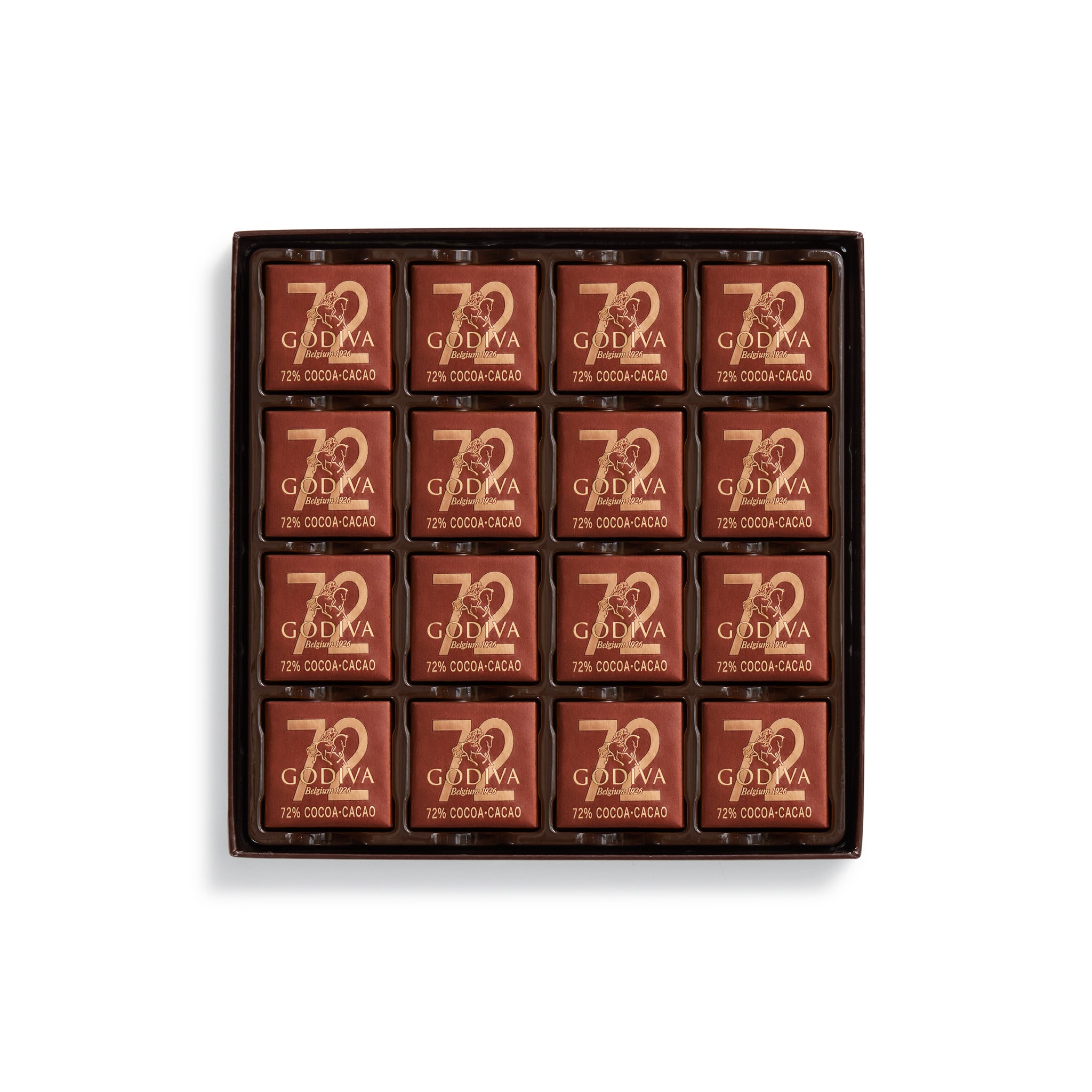 Carrés 72% Dark Chocolate Gift Box, 16 Pieces | 80g
