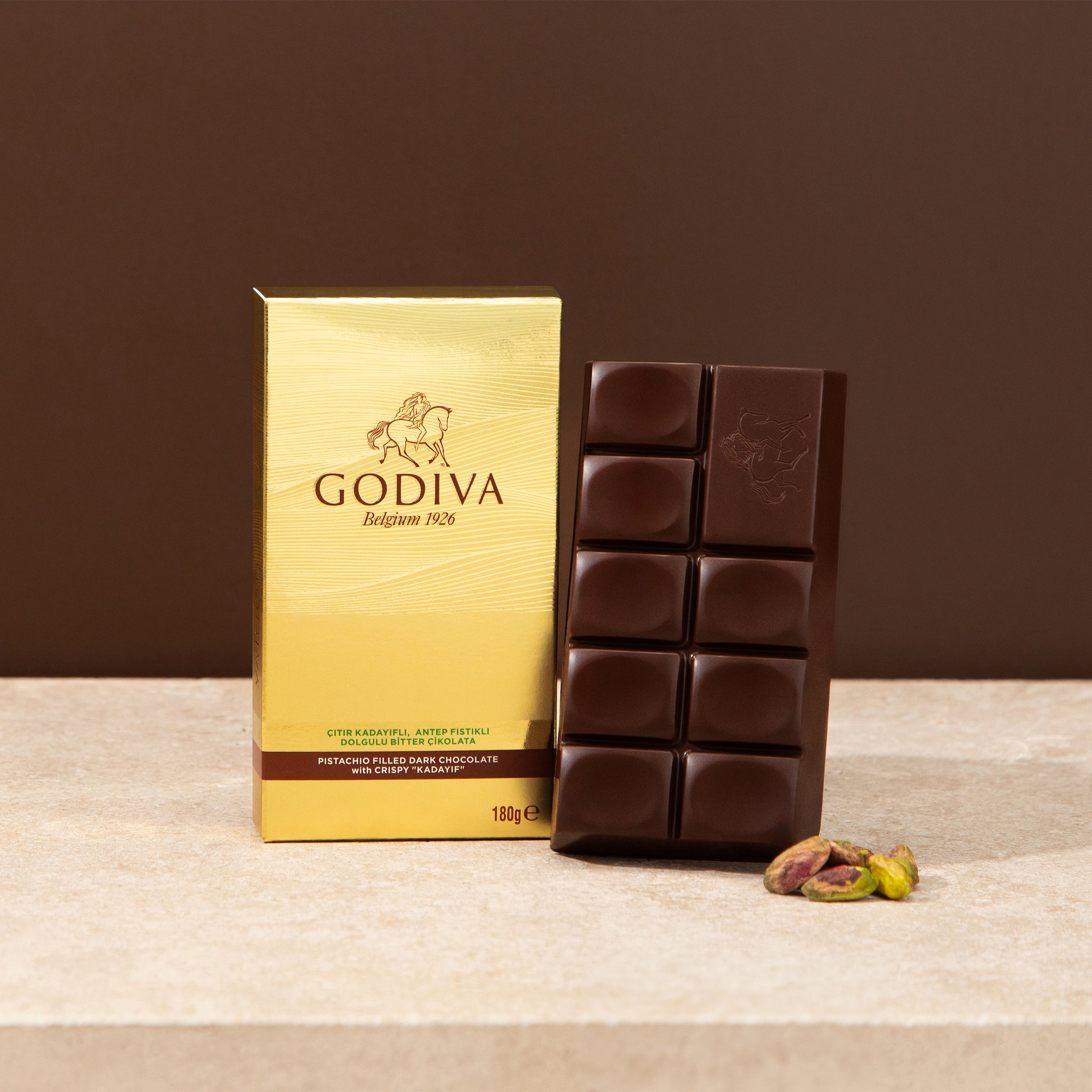 Choco Tablets Pistachio-Filled Dark Chocolate Tablet with Crispy Kadayif, 180g ...