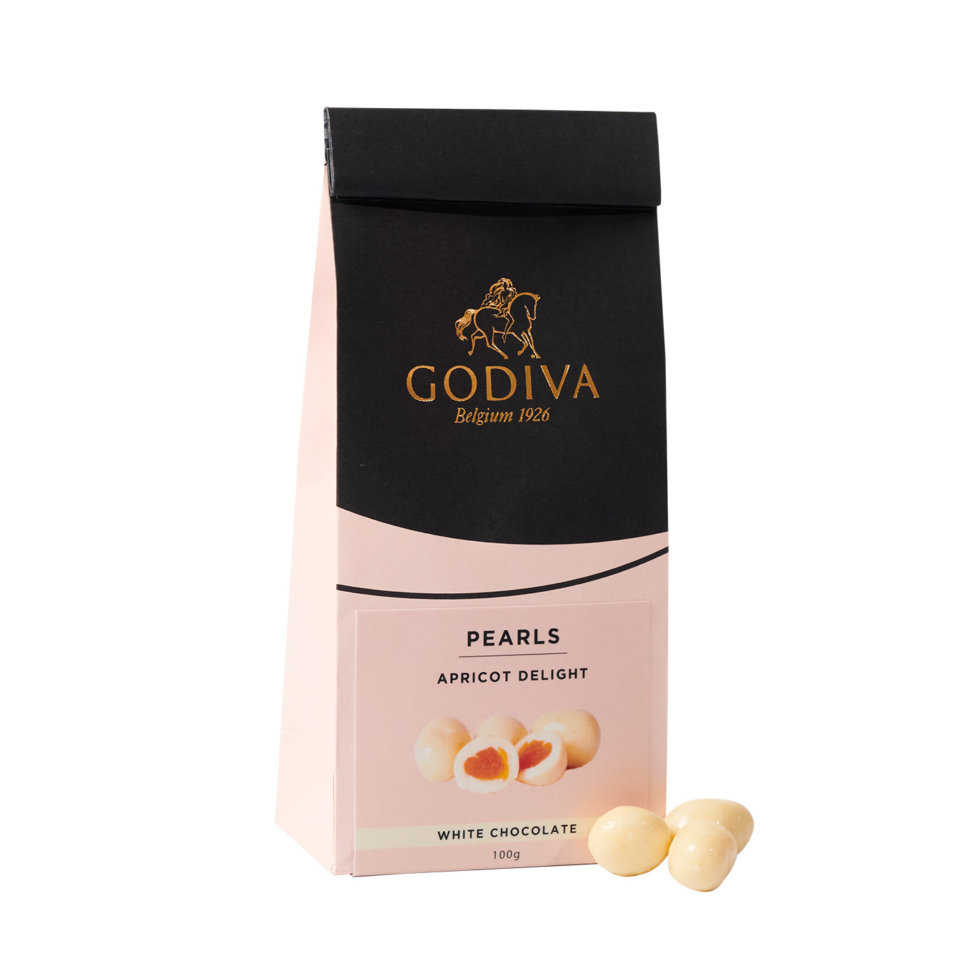 White Chocolate Pearls, Apricot Delight, 100g